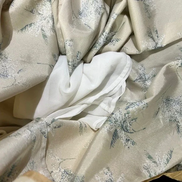 Caara Yellow Floral Tie-Waist Midi Dress Medium Spring Picnic Chic Cottagecore M - Picture 12 of 14